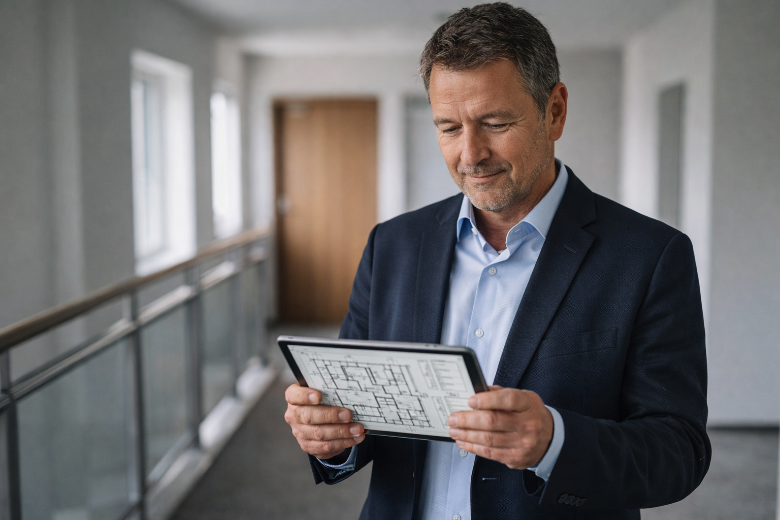 Technische Verwaltung - Ingenieur mit iPad